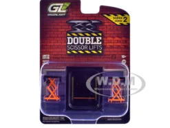 Automotive Double Scissor Lift Black and Orange