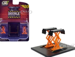 Automotive Double Scissor Lift Black and Orange
