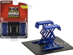 Automotive Double Scissor Lift Blue Double Scissor Lifts Series 1 1/64 Diecast Model Greenlight 16160A