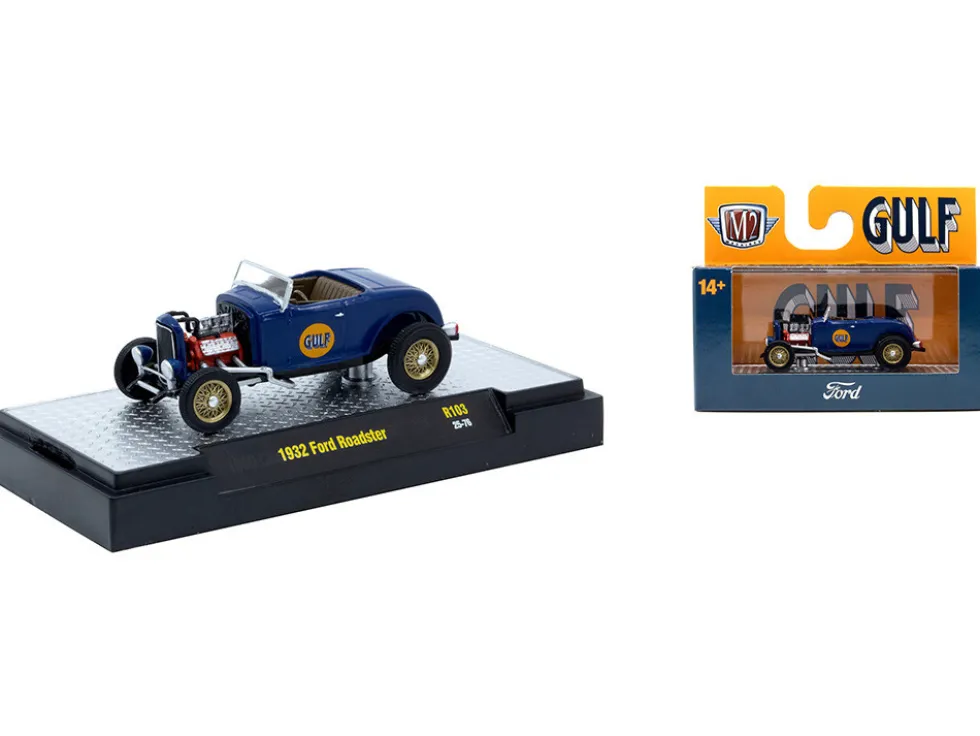Auto-Thentics 6 piece Set Release 103 IN DISPLAY CASES Limited Edition 1/64 Diecast Model Cars by M2 Machines