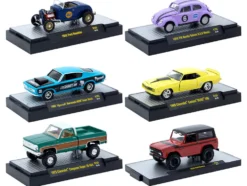 Auto-Thentics 6 piece Set Release 103 IN DISPLAY CASES Limited Edition 1/64 Diecast Model Cars by M2 Machines