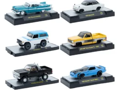 Auto-Thentics 6 piece Set Release 106 IN DISPLAY CASES Limited Edition 1/64 Diecast Model Cars by M2 Machines