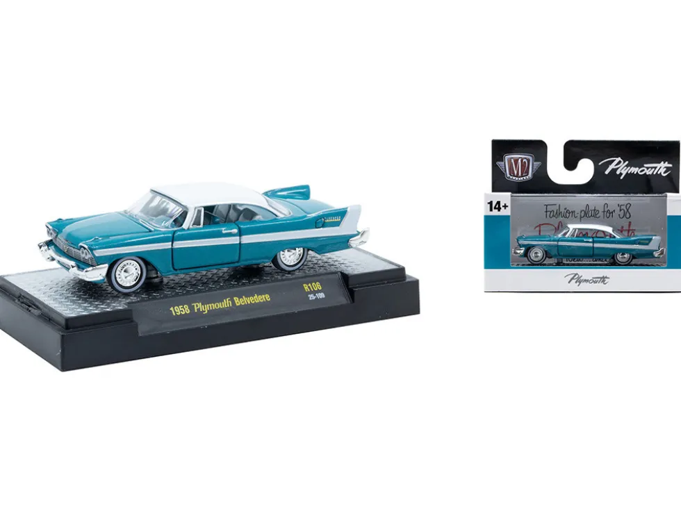 Auto-Thentics 6 piece Set Release 106 IN DISPLAY CASES Limited Edition 1/64 Diecast Model Cars by M2 Machines