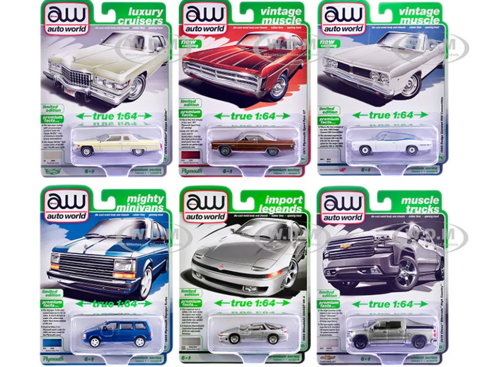 Auto World Premium 2026 Release 1 Set B of 6 pieces 1/64 Diecast Model Cars by Auto World