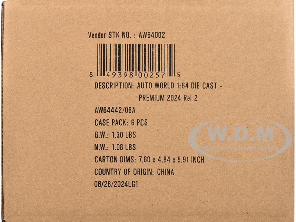 Auto World Premium 2024 Set A of 6 pieces Release 2 1/64 Diecast Model Cars by Auto World