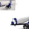 2-Axle Cement Mixer Trailer White and Blue 1/87 (HO) Plastic Model by Promotex