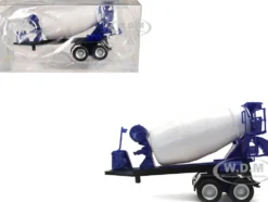 2-Axle Cement Mixer Trailer White and Blue 1/87 (HO) Plastic Model by Promotex