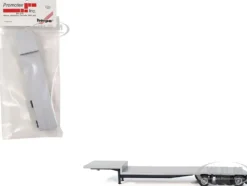 2-Axle Dropdeck Flatbed Trailer Silver Top 1/87 (HO) Plastic Model by Promotex