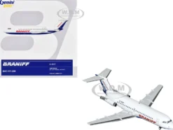 BAC 111-200 Commercial Aircraft "Braniff International Airways" (EI-BWP) White with Blue Tail "Gemini 200" Series 1/200 Diecast Model Airplane by GeminiJets