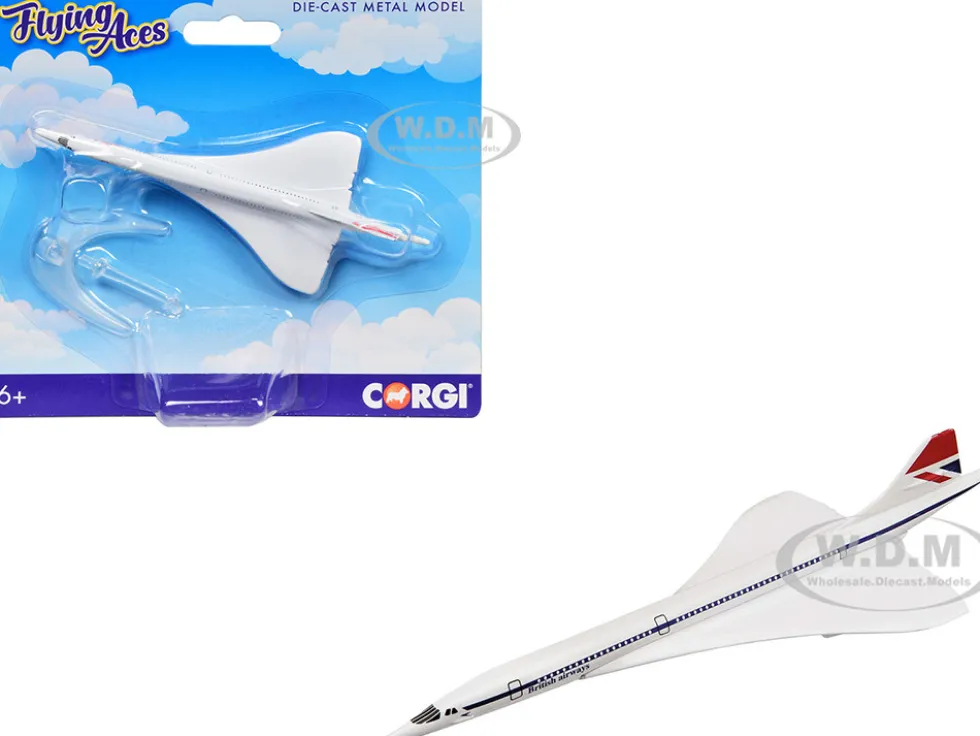 BAe Aerospatiale Concorde Commercial Aircraft British Airways White Flyin Aces Series Diecast Model Corgi CS90636