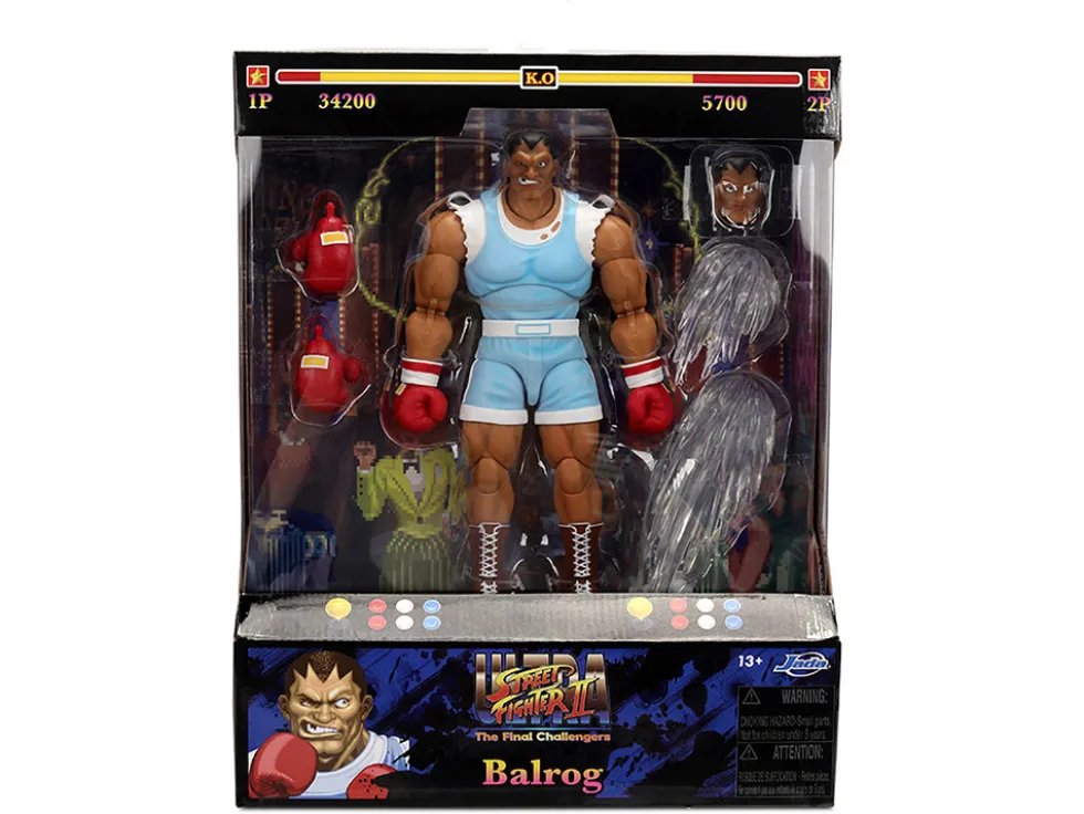 Balrog 6.5" Moveable Figure with Accessories and Alternate Head and Hands "Ultra Street Fighter II: The Final Challengers" (2017) Video Game Model by Jada
