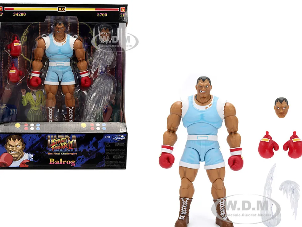 Balrog 6.5" Moveable Figure with Accessories and Alternate Head and Hands "Ultra Street Fighter II: The Final Challengers" (2017) Video Game Model by Jada