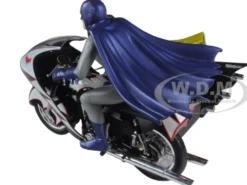1966 Batcycle Elite Edition and Side Car with Batman and Robin Figures 1/12 Diecast Model Hot Wheels CMC85