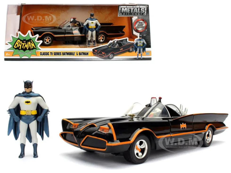 Batman Classic TV Series (1966) Batmobile Batman and Robin in 1/24 Diecast Model Car Jada 98259