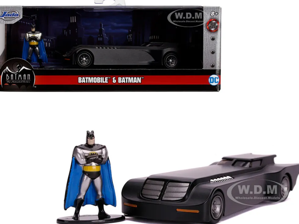 Batmobile Diecast Batman Figurine Batman The Animated Series 1992 1995 TV Series DC Comics Hollywood Rides Series 1/32 Diecast Model Car Jada 31705
