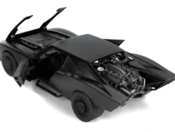 Batmobile Matt Black with Lights Batman Diecast Figurine The Batman 2022 Movie DC Comics 1/18 Diecast Model Car Jada 32504