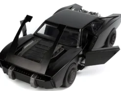 Batmobile Matt Black with Lights Batman Diecast Figurine The Batman 2022 Movie DC Comics 1/18 Diecast Model Car Jada 32504