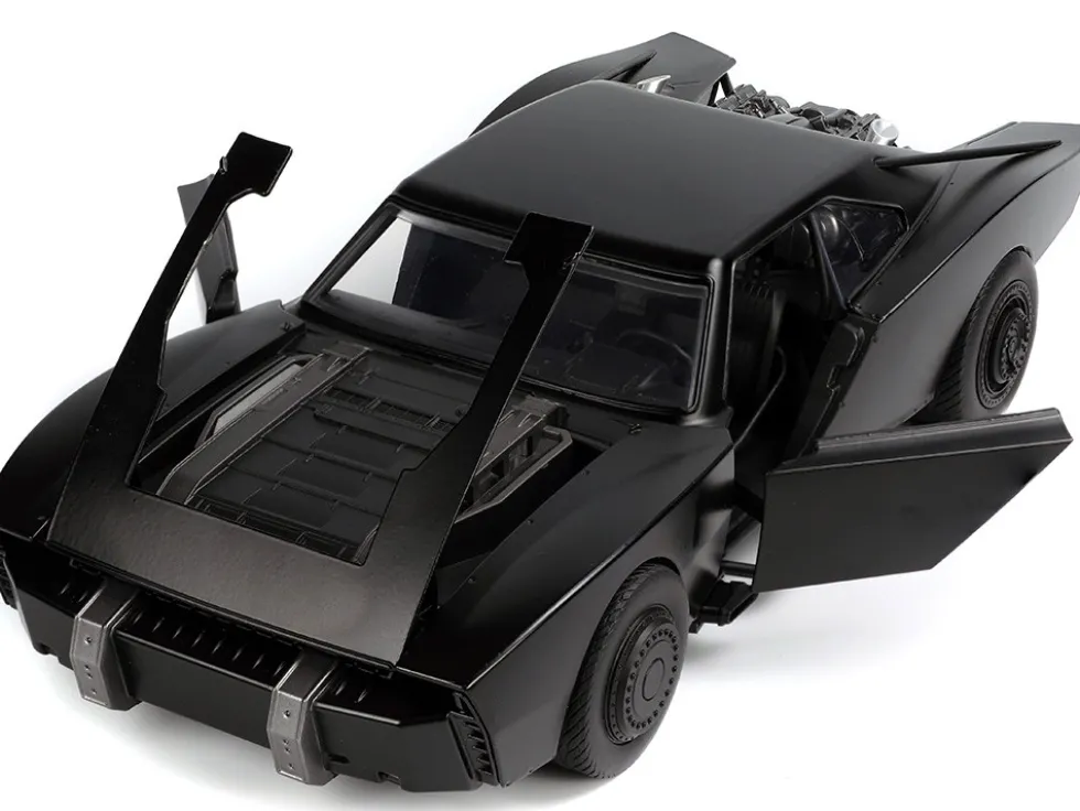 Batmobile Matt Black with Lights Batman Diecast Figurine The Batman 2022 Movie DC Comics 1/18 Diecast Model Car Jada 32504