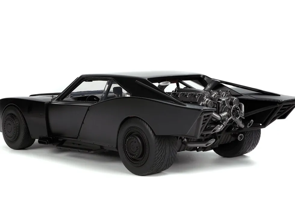 Batmobile Matt Black with Lights Batman Diecast Figurine The Batman 2022 Movie DC Comics 1/18 Diecast Model Car Jada 32504