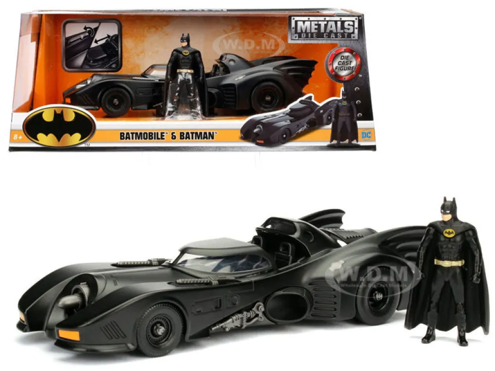 1989 Batmobile with Diecast Batman Figure 1/24 Diecast Model Car Jada 98260