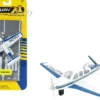 Beechcraft Bonanza Aircraft White with Blue Stripes N42997 with Runway Section Diecast Model Airplane Runway24 RW050