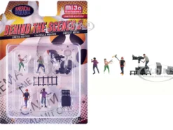 Behind The Scenes #2 7 piece (4 People, 3 Accessories) Diecast Figures Set 1/64 Scale Models by American Diorama