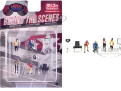 Behind The Scenes 7 piece (4 People, 3 Accessories) Diecast Figures Set 1/64 Scale Models by American Diorama