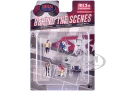 Behind The Scenes 7 piece (4 People, 3 Accessories) Diecast Figures Set 1/64 Scale Models by American Diorama