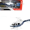Bell 206 Helicopter Dark Blue and White Police Sky Pilot Series 1/34 Diecast Model New Ray 26073A