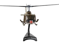 Bell UH 1 Iroquois Huey Helicopter MEDEVAC United States Army 1/87 (HO) Diecast Model Postage Stamp PS5601-2