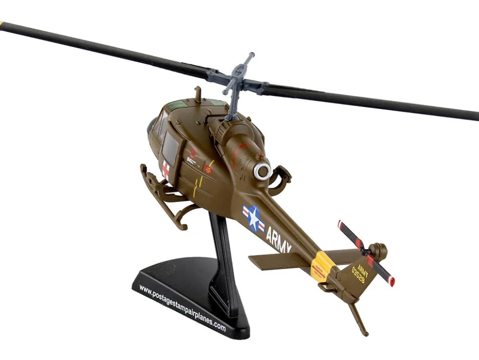 Bell UH 1 Iroquois Huey Helicopter MEDEVAC United States Army 1/87 (HO) Diecast Model Postage Stamp PS5601-2