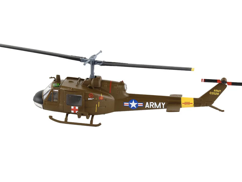 Bell UH 1 Iroquois Huey Helicopter MEDEVAC United States Army 1/87 (HO) Diecast Model Postage Stamp PS5601-2