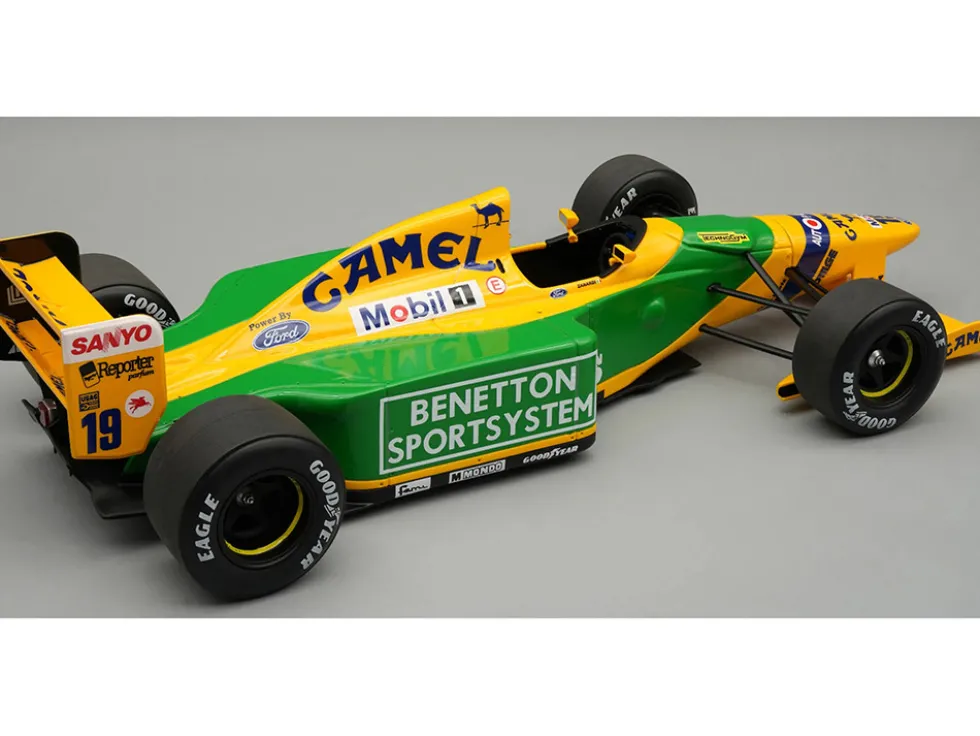 Benetton B192 #19 Alex Zanardi Test Car Formula One F1 "Spanish GP" (1992) "Mythos Series" with Display Case Limited Edition to 35 pieces Worldwide 1/18 Model Car by Tecnomodel