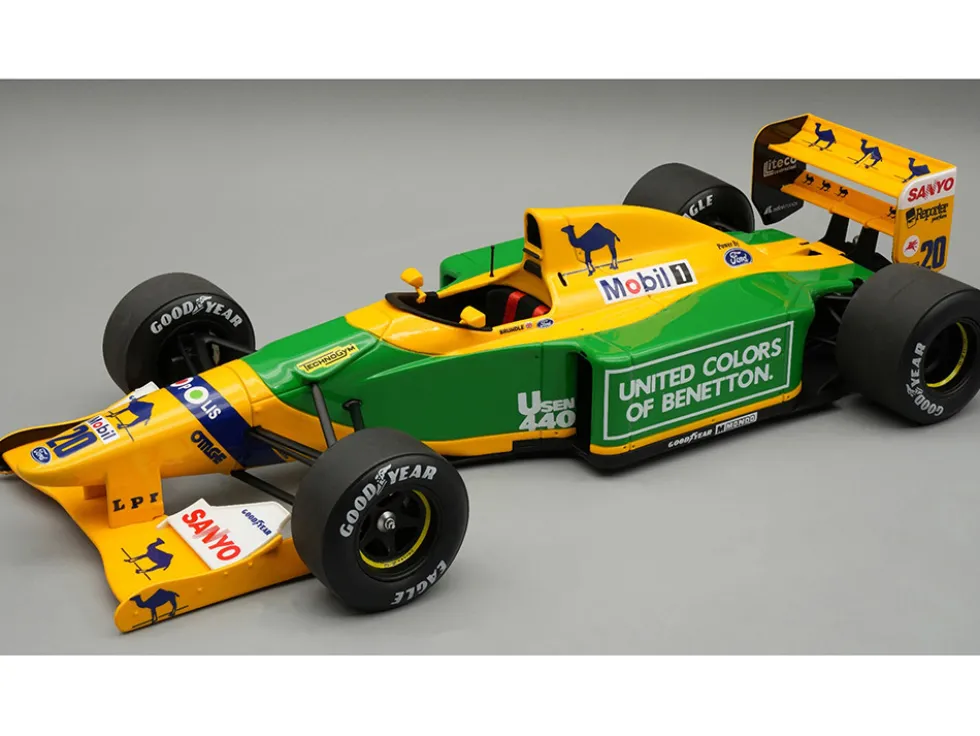 Benetton B192 #20 Martin Brundle 3rd Place Formula One F1 "British GP" (1992) "Mythos Series" with Display Case Limited Edition to 40 pieces Worldwide 1/18 Model Car by Tecnomodel