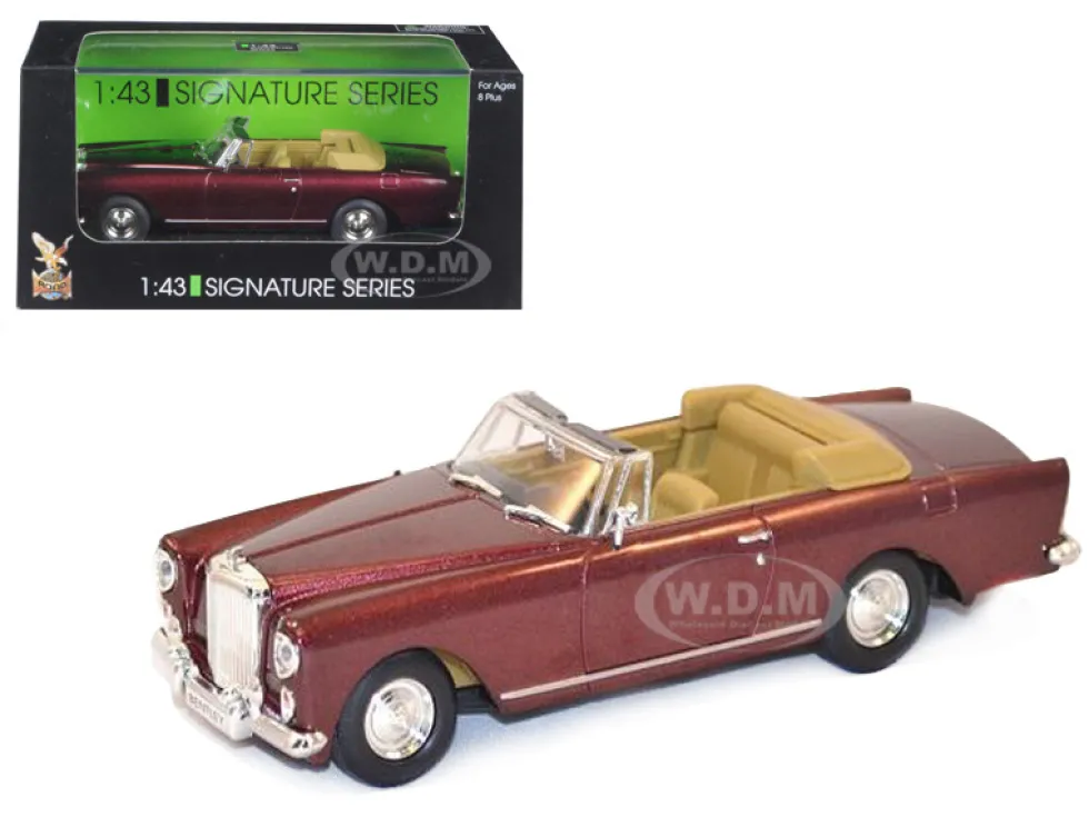1961 Bentley Continental S2 Park Ward DHC Convertible Burgundy 1/43 Diecast Car Model Road Signature 43214