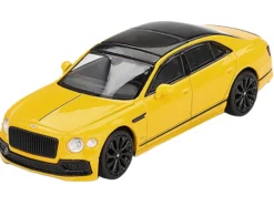 Bentley Flying Spur Monaco Yellow with Black Top Limited Edition 1/64 Diecast Model Car by Mini GT