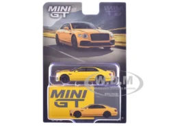 Bentley Flying Spur Monaco Yellow with Black Top Limited Edition 1/64 Diecast Model Car by Mini GT