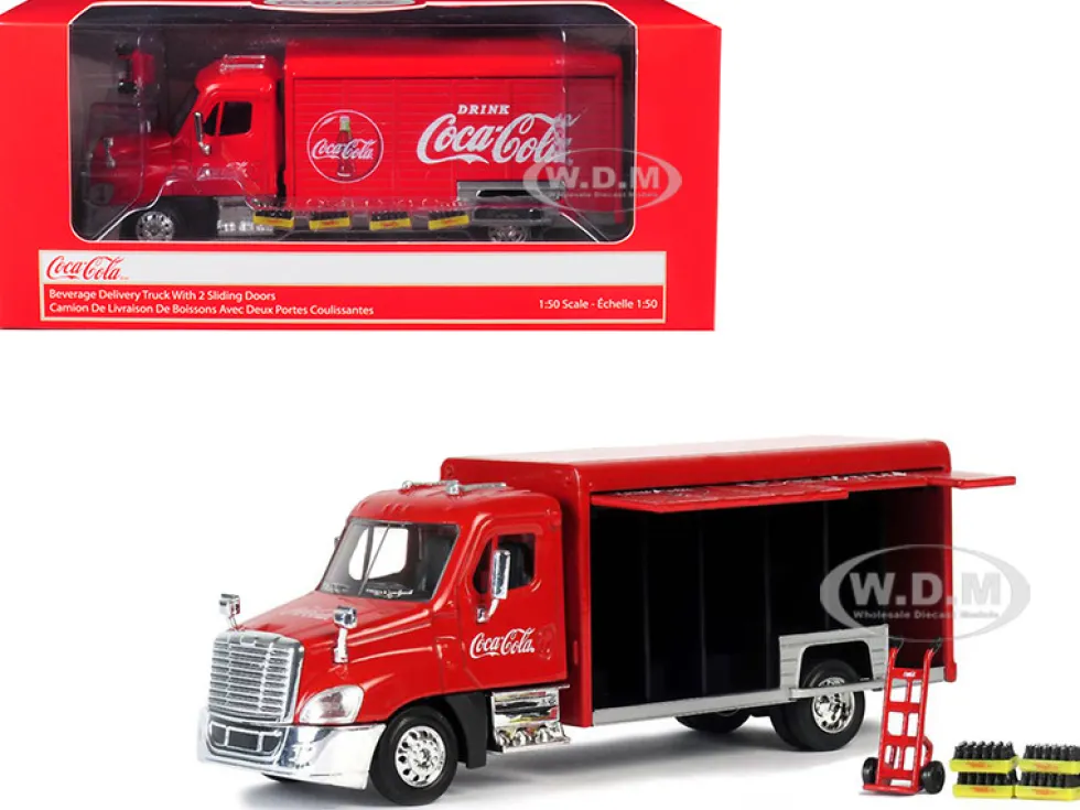 Beverage Delivery Truck Coca Cola Handcart 4 Bottle Cases 1/50 Diecast Model Motor City Classics 450060