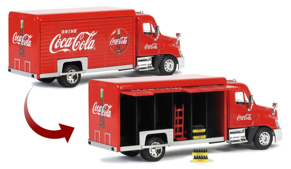 Beverage Delivery Truck Coca Cola Handcart 4 Bottle Cases 1/50 Diecast Model Motor City Classics 450060