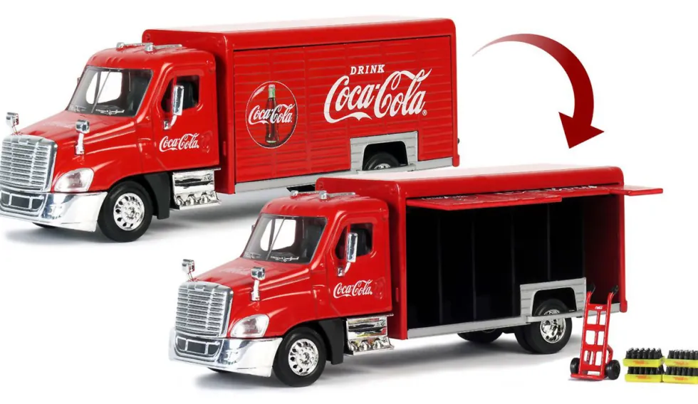 Beverage Delivery Truck Coca Cola Handcart 4 Bottle Cases 1/50 Diecast Model Motor City Classics 450060