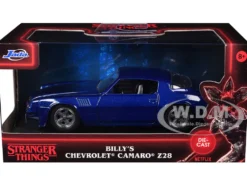 Billy's Chevrolet Camaro Z28 Metallic Dark Blue Stranger Things 2016 TV Series Hollywood Rides 1/32 Diecast Model Car Jada 31113
