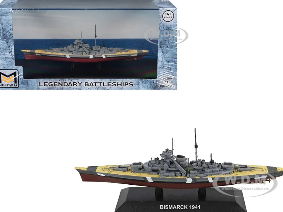 Bismarck Battleship "German Navy" (1941) "Legendary Battleships" Series 1/1250 Diecast Model by Militaria Die Cast