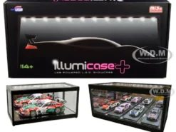 Black Collectible Display Show Case Illumicase+ LED Lights and Mirror Base Back 1/64 1/43 1/32 1/24 1/18 Scale Models Illumibox MJ7710