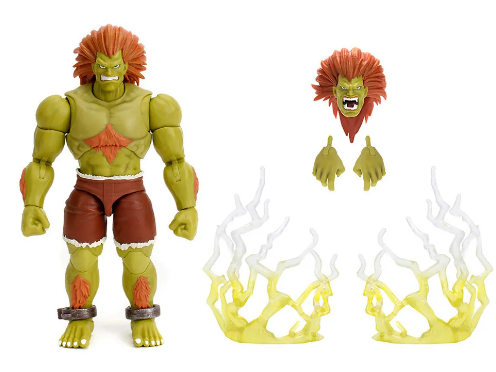 Blanka 7.5" Moveable Figure with Accessories and Alternate Head and Hands "Ultra Street Fighter II: The Final Challengers" (2017) Video Game Model by Jada