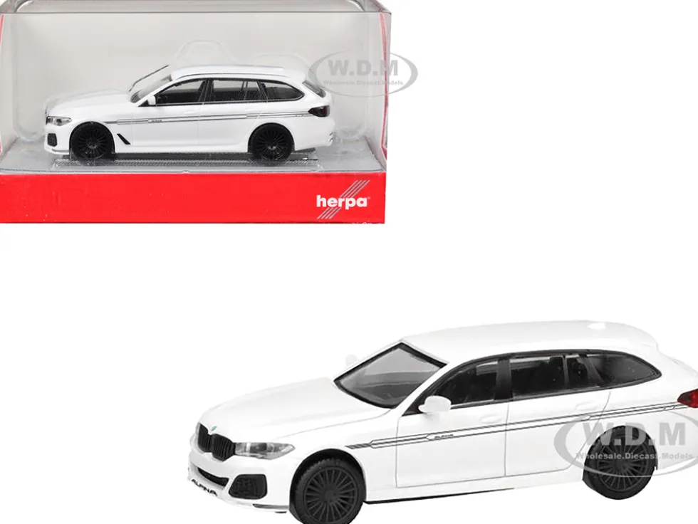 BMW Alpina B5 Touring White 1/87 (HO) Plastic Model Car by Herpa