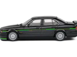 1994 BMW E34 Alpina B10 BiTurbo Black Metallic with Green Graphics 1/43 Diecast Model Car by Solido