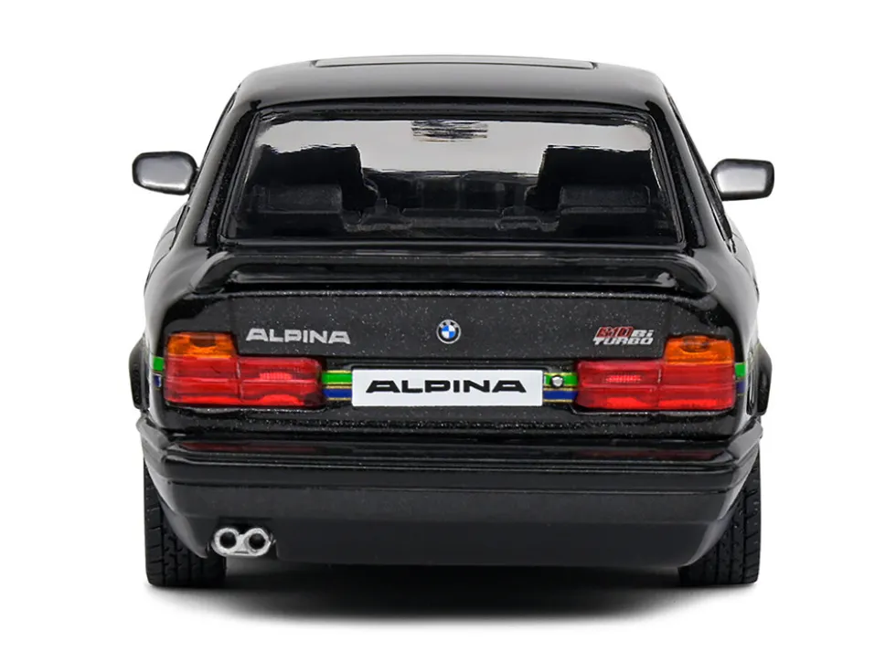 1994 BMW E34 Alpina B10 BiTurbo Black Metallic with Green Graphics 1/43 Diecast Model Car by Solido