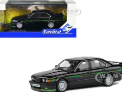 1994 BMW E34 Alpina B10 BiTurbo Black Metallic with Green Graphics 1/43 Diecast Model Car by Solido
