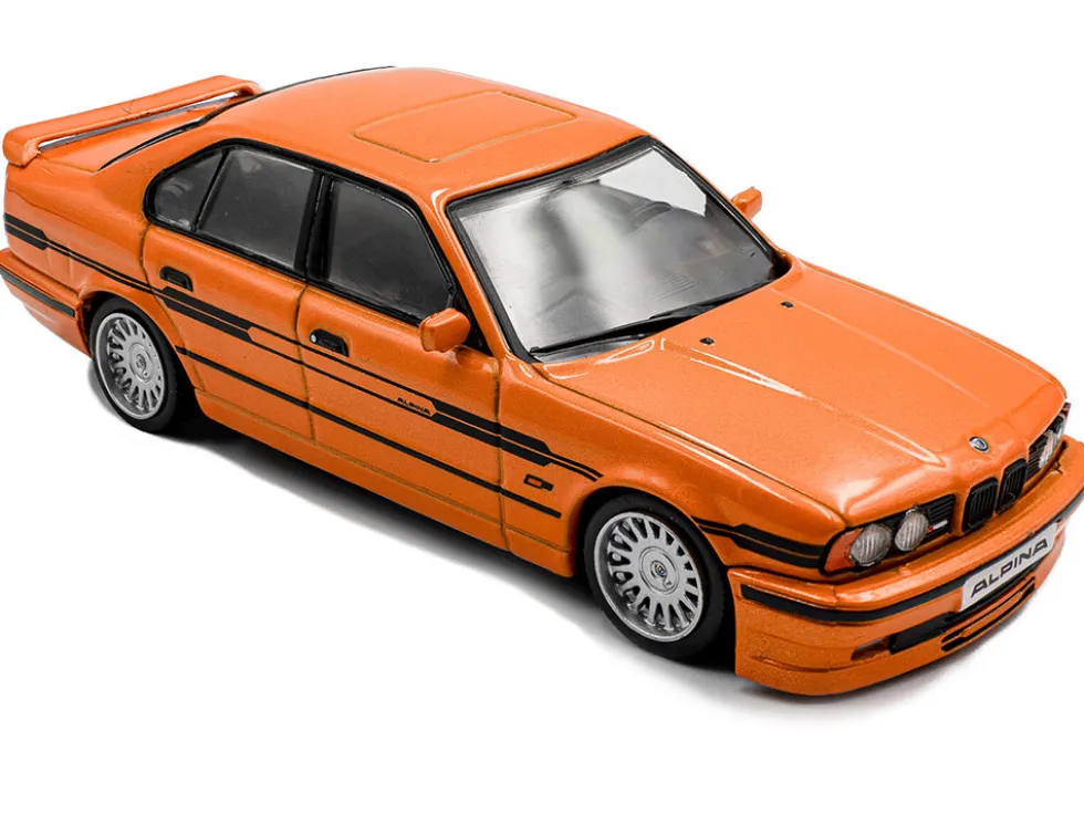 1994 BMW E34 Alpina B10 BiTurbo Orange Metallic with Black Stripes 1/43 Diecast Model Car by Solido