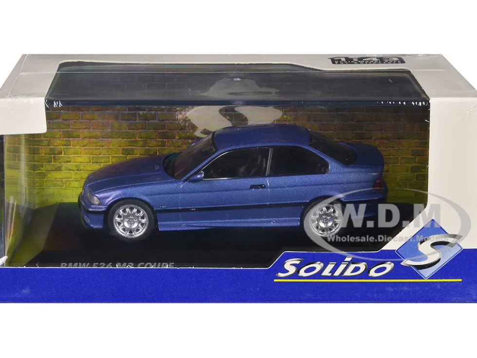 1999 BMW E36 M3 Coupe Estoril Blue Metallic 1/43 Diecast Model Car by Solido